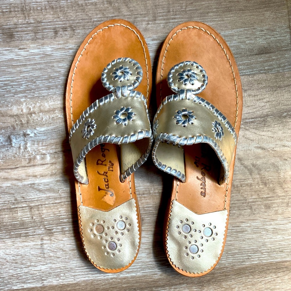 Jack Rogers Gold Sandals